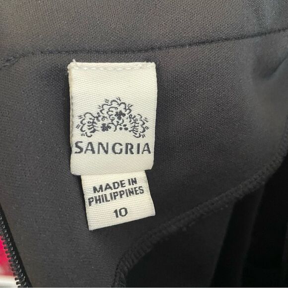 Sangria Sparkle Black Beaded Fit n' Flare Cocktail Dress Women size 10 - Picture 6 of 9